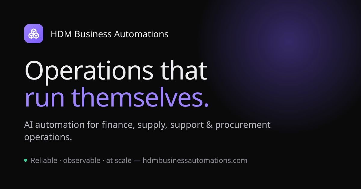 HDM Business Automation — Operations that run themselves.